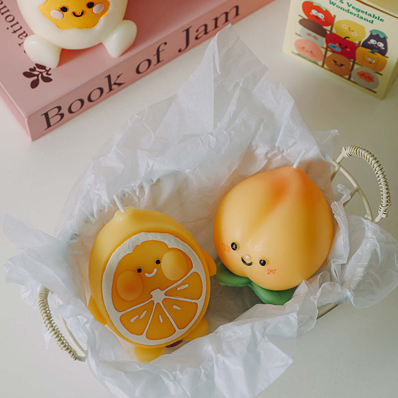 Cartoon Fruit and Vegetable Series Scented Candle, Holiday Ornament