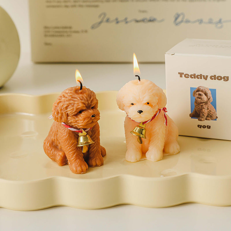 Teddy Dog Shape Scented Candle, Holiday Ornament– Christmas Decoration Gift