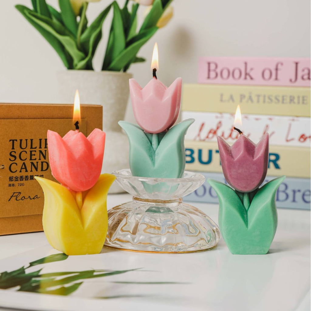 Tulip Scented Candle, Holiday Ornament– Christmas Decoration Gift