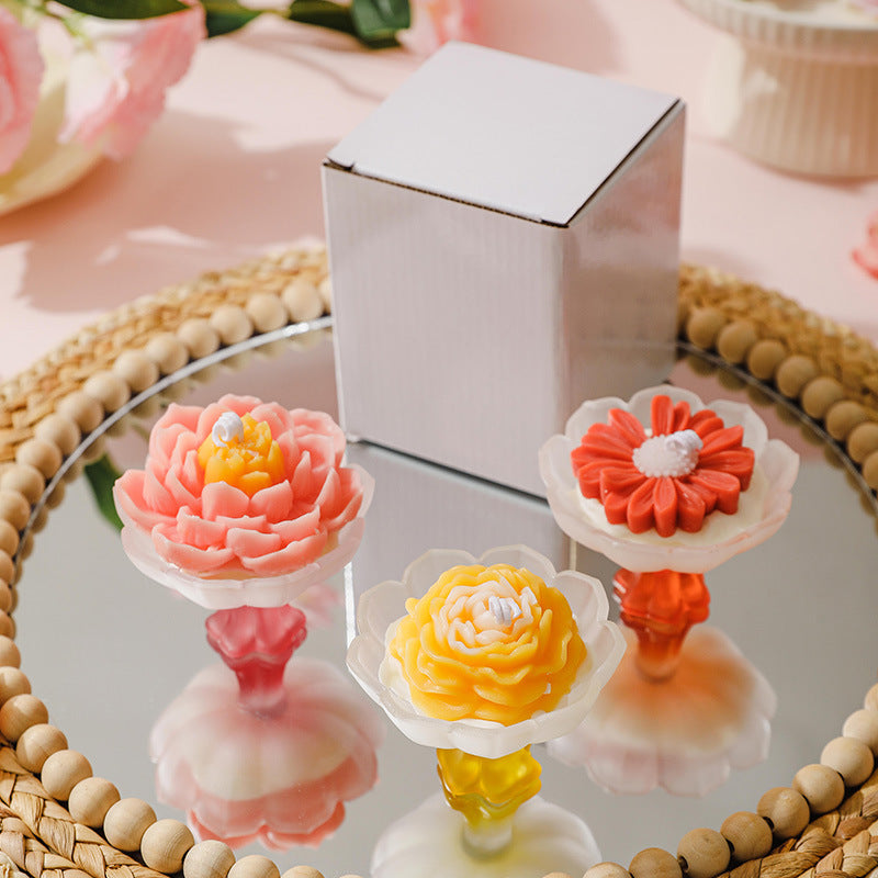 FLower shape Scented Candle, Holiday Ornament– Christmas Decoration Gift