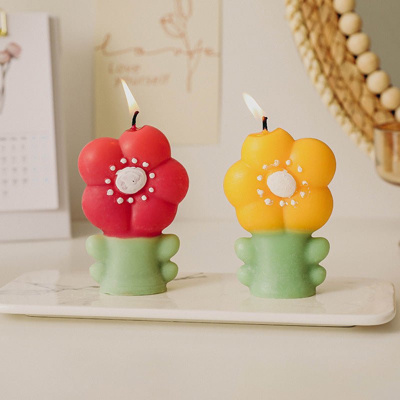 Flower Scented Candle, Holiday Ornament– Christmas Decoration Gift