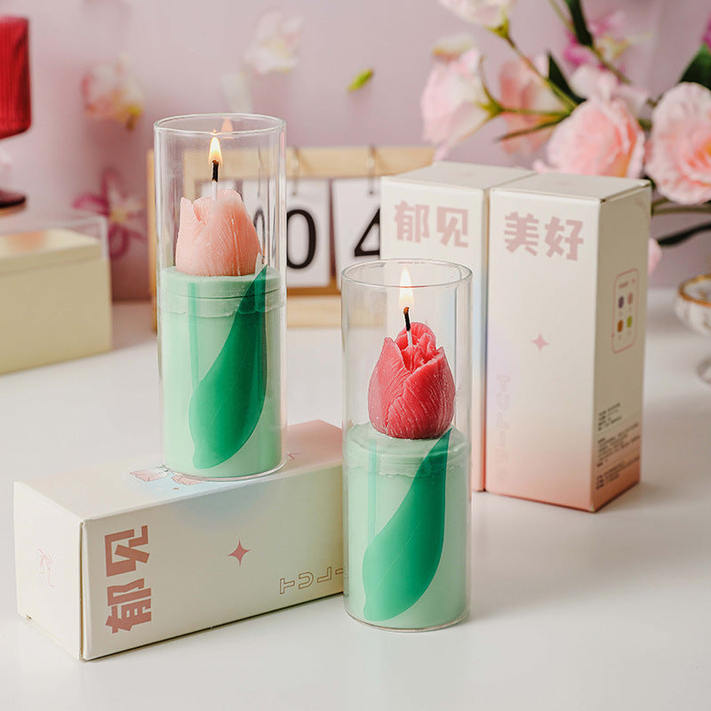 Tulip flowers Candle, Holiday Ornament– Christmas Decoration Gift
