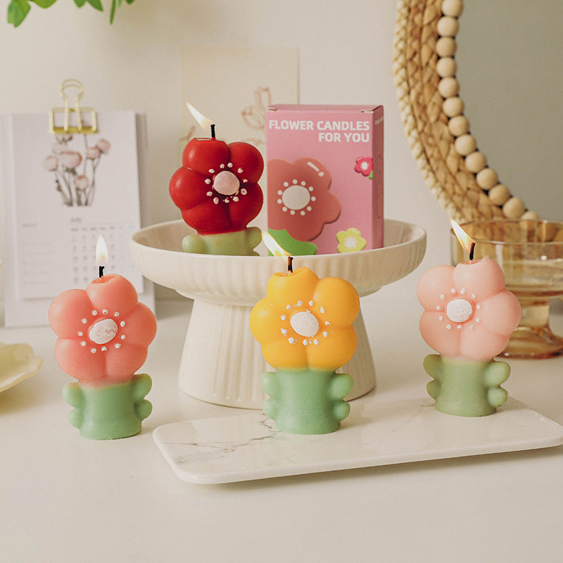 Flower Scented Candle, Holiday Ornament– Christmas Decoration Gift