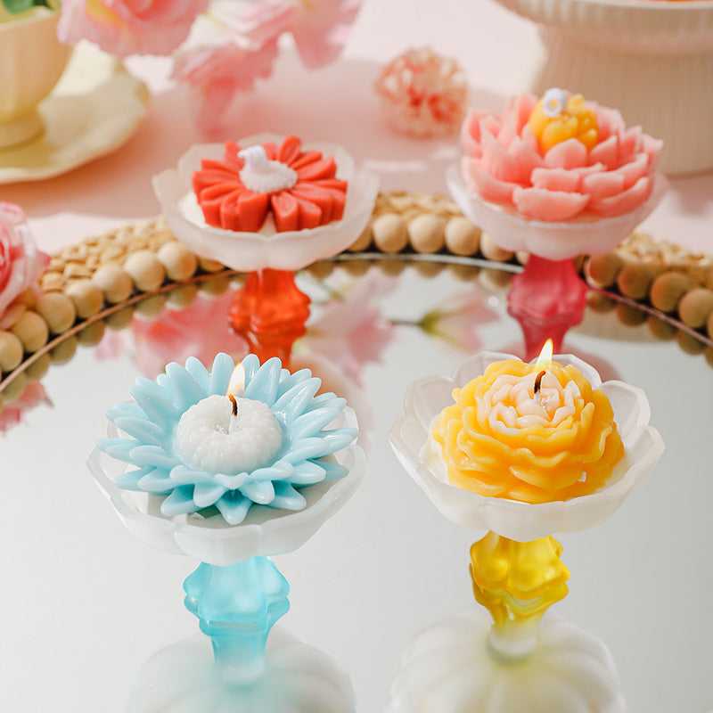 FLower shape Scented Candle, Holiday Ornament– Christmas Decoration Gift