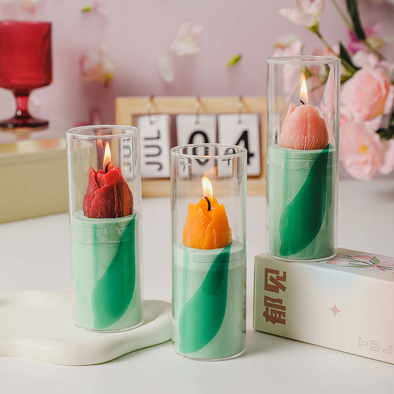 Tulip flowers Candle, Holiday Ornament– Christmas Decoration Gift