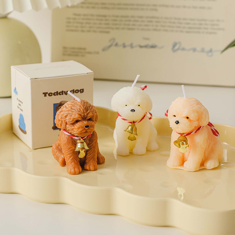 Teddy Dog Shape Scented Candle, Holiday Ornament– Christmas Decoration Gift