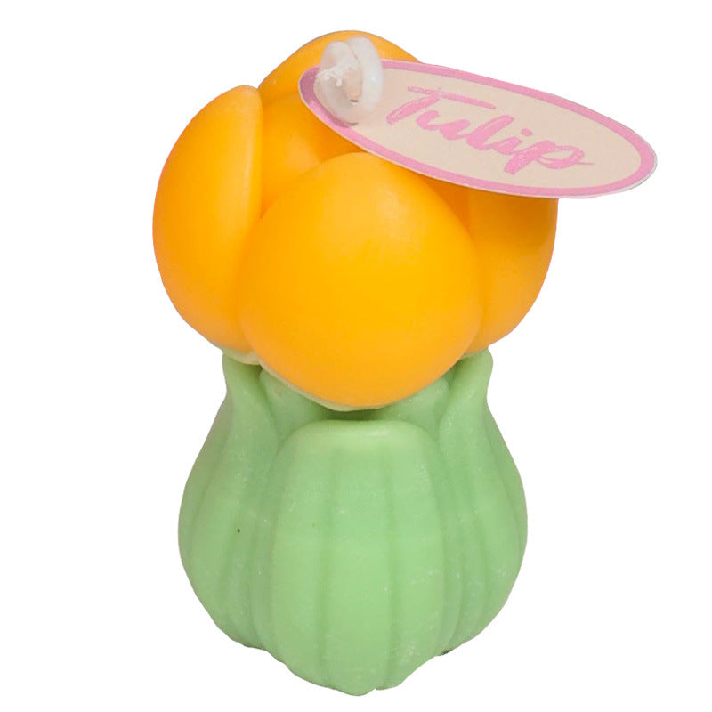 Tulip Bud Scented Candle, Holiday Ornament– Christmas Decoration Gift