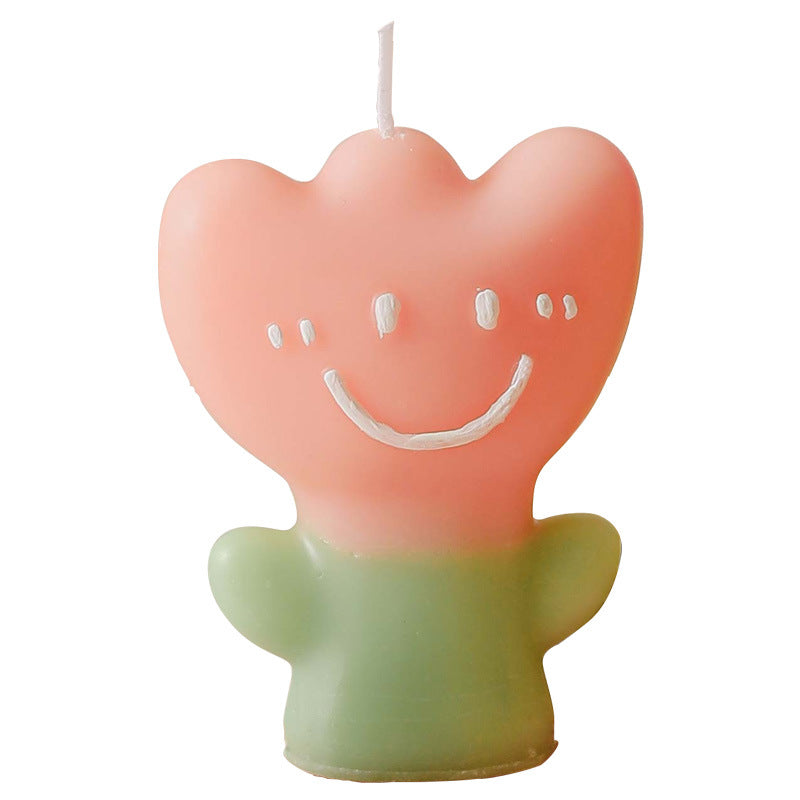 Smile Tulip Scented Candle, Holiday Ornament– Christmas Decoration Gift