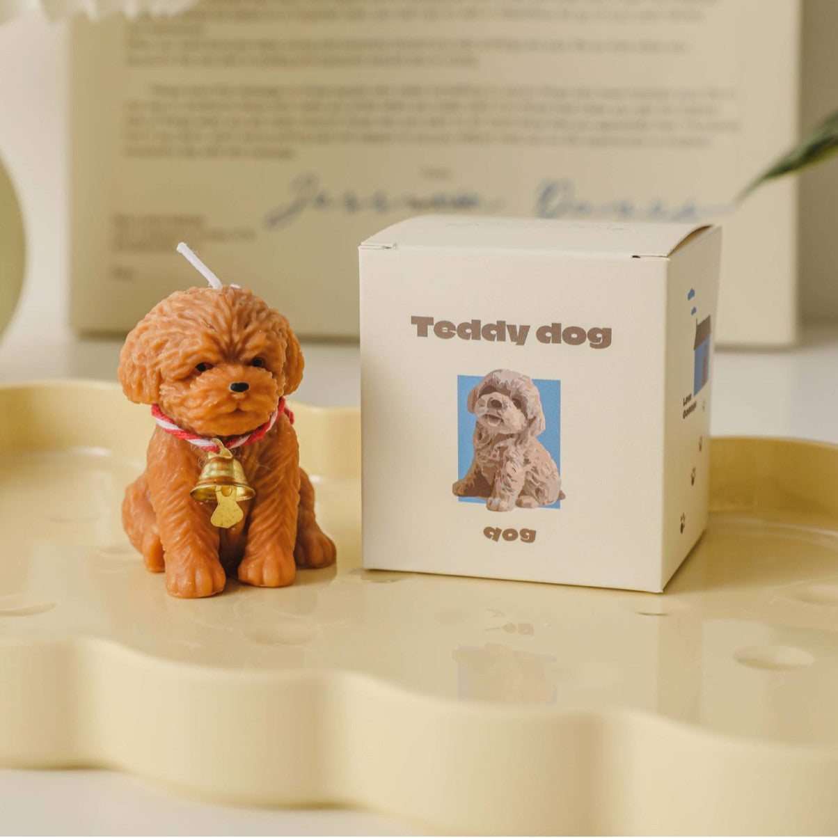 Teddy Dog Shape Scented Candle, Holiday Ornament– Christmas Decoration Gift