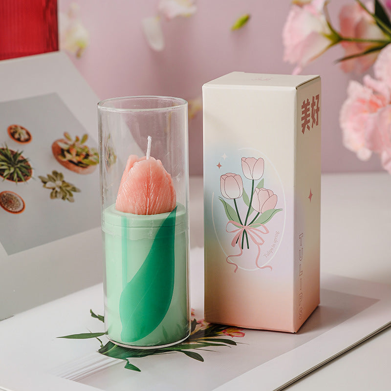 Tulip flowers Candle, Holiday Ornament– Christmas Decoration Gift