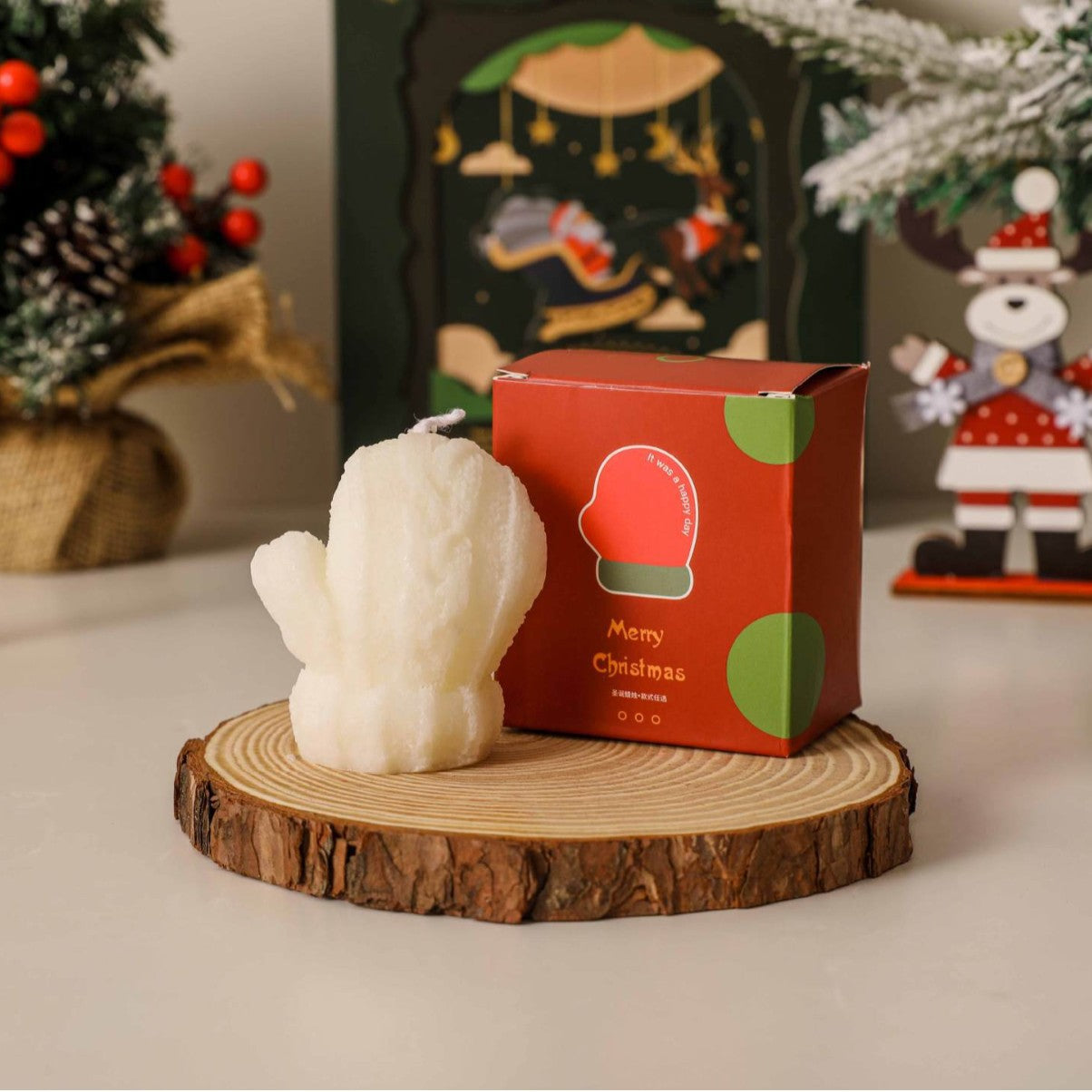 Christmas gloves Scented Candle, Holiday Ornament– Christmas Decoration Gift