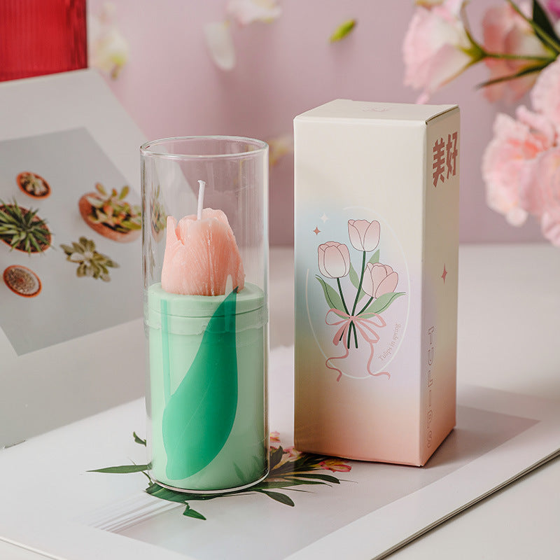 Tulip flowers Candle, Holiday Ornament– Christmas Decoration Gift