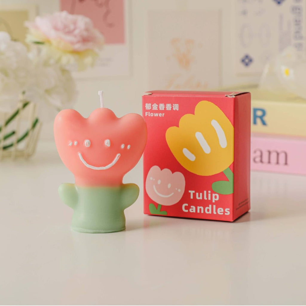Smile Tulip Scented Candle, Holiday Ornament– Christmas Decoration Gift