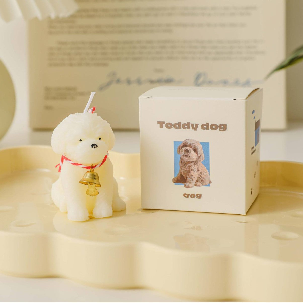 Teddy Dog Shape Scented Candle, Holiday Ornament– Christmas Decoration Gift