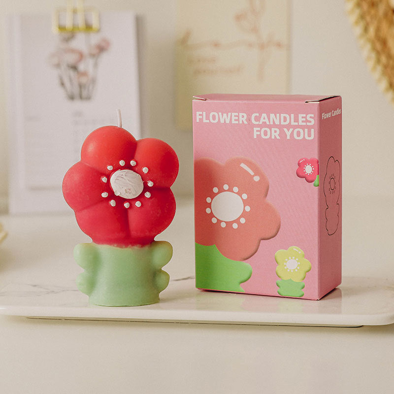 Flower Scented Candle, Holiday Ornament– Christmas Decoration Gift