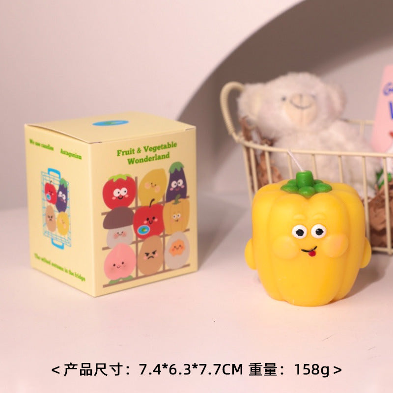 Cartoon Fruit and Vegetable Series Scented Candle, Holiday Ornament