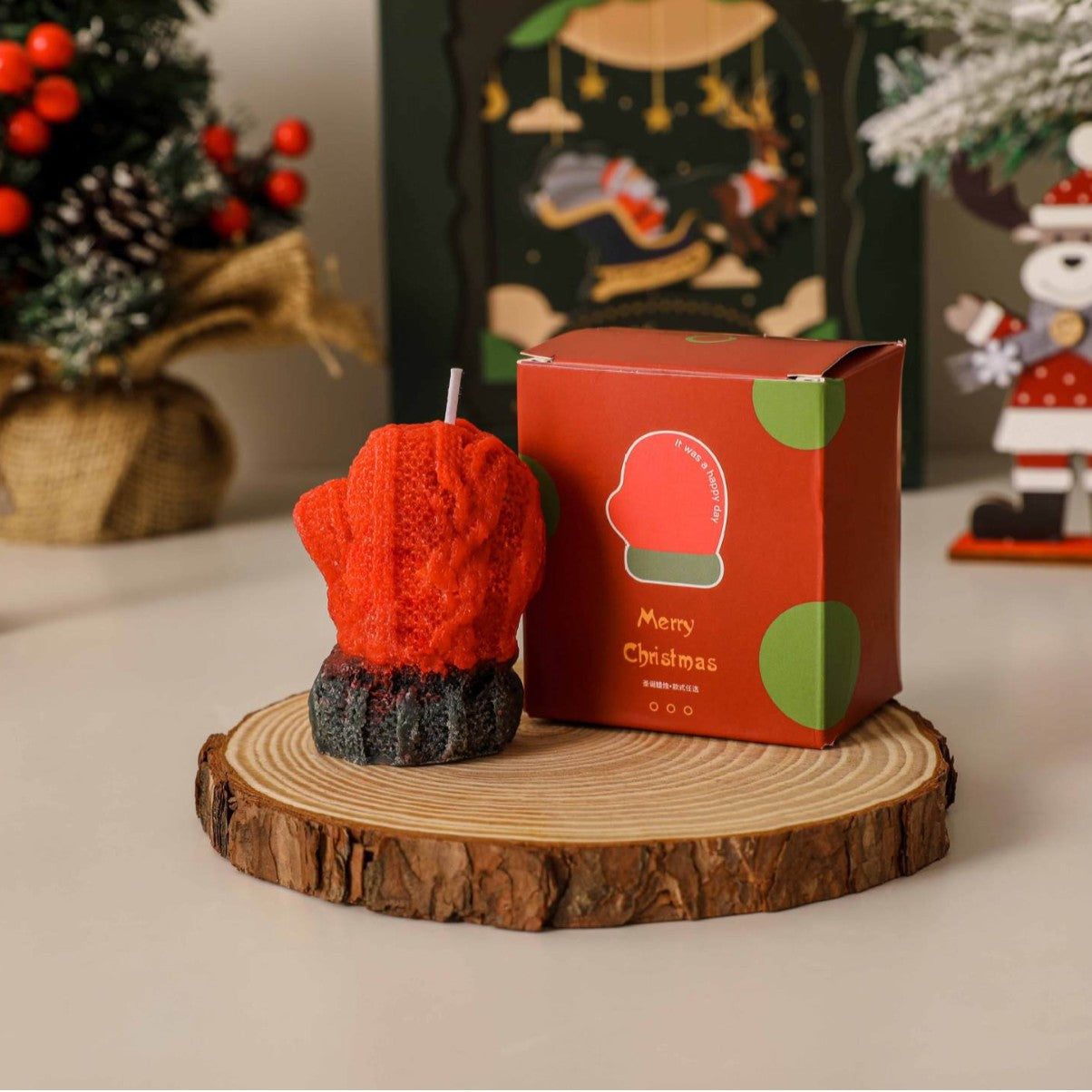 Christmas gloves Scented Candle, Holiday Ornament– Christmas Decoration Gift