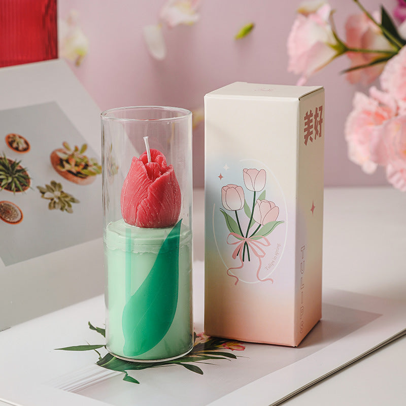 Tulip flowers Candle, Holiday Ornament– Christmas Decoration Gift