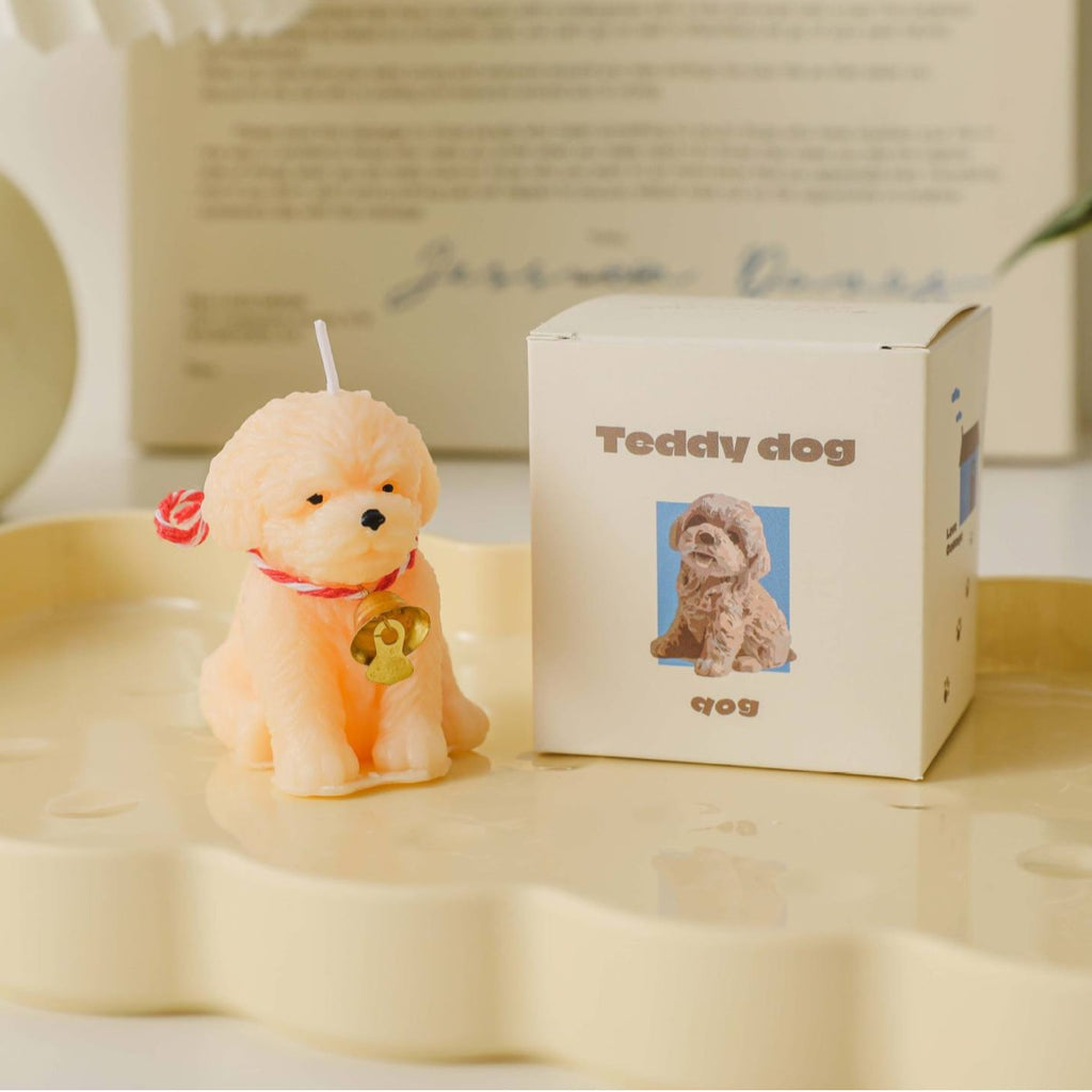 Teddy Dog Shape Scented Candle, Holiday Ornament– Christmas Decoration Gift