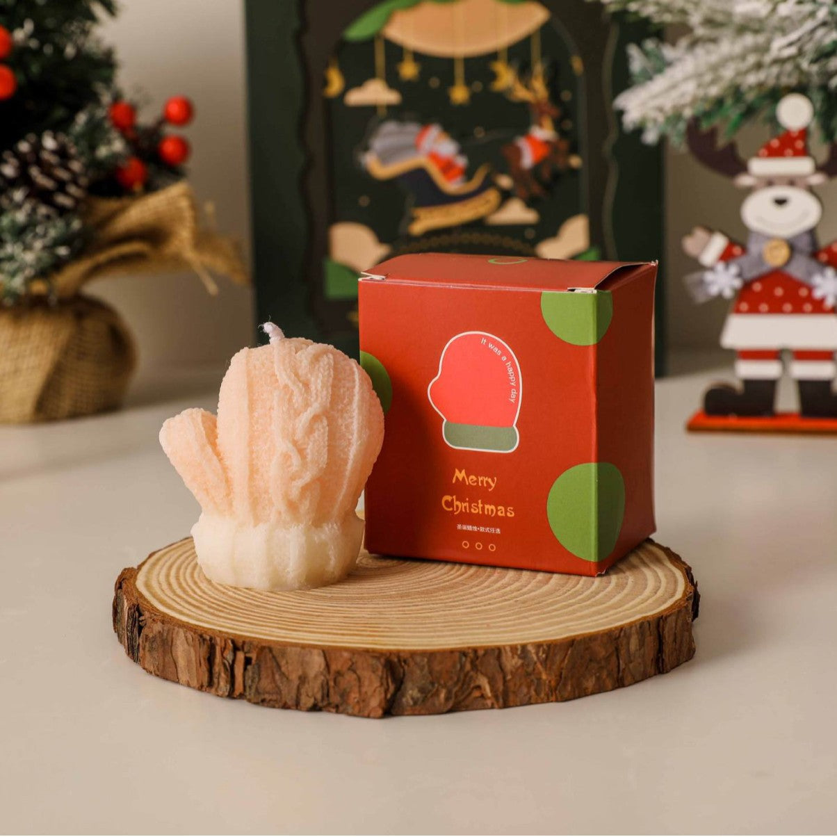 Christmas gloves Scented Candle, Holiday Ornament– Christmas Decoration Gift