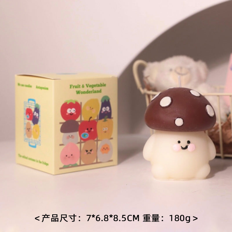 Cartoon Fruit and Vegetable Series Scented Candle, Holiday Ornament