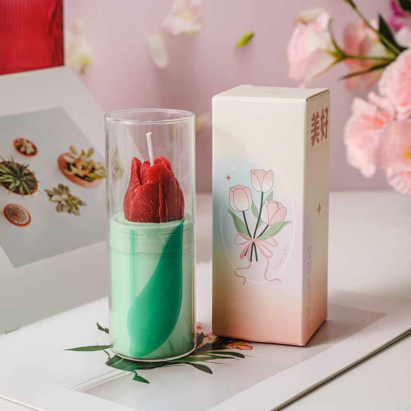 Tulip flowers Candle, Holiday Ornament– Christmas Decoration Gift