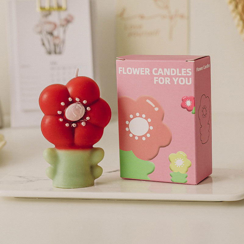 Flower Scented Candle, Holiday Ornament– Christmas Decoration Gift