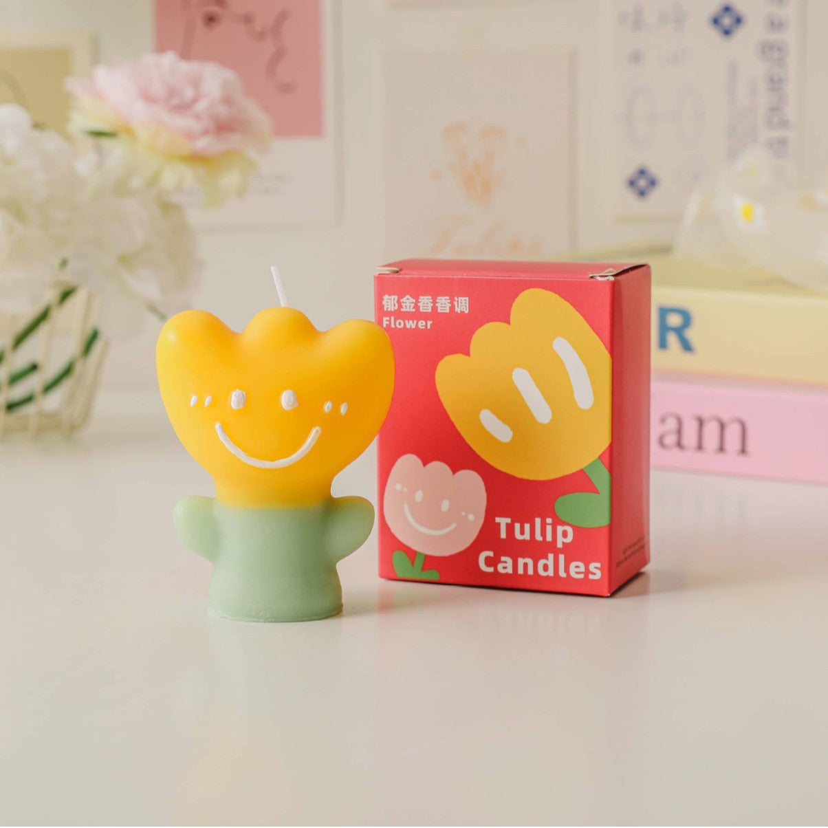 Smile Tulip Scented Candle, Holiday Ornament– Christmas Decoration Gift