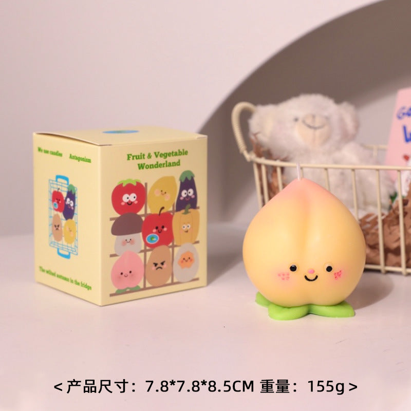 Cartoon Fruit and Vegetable Series Scented Candle, Holiday Ornament