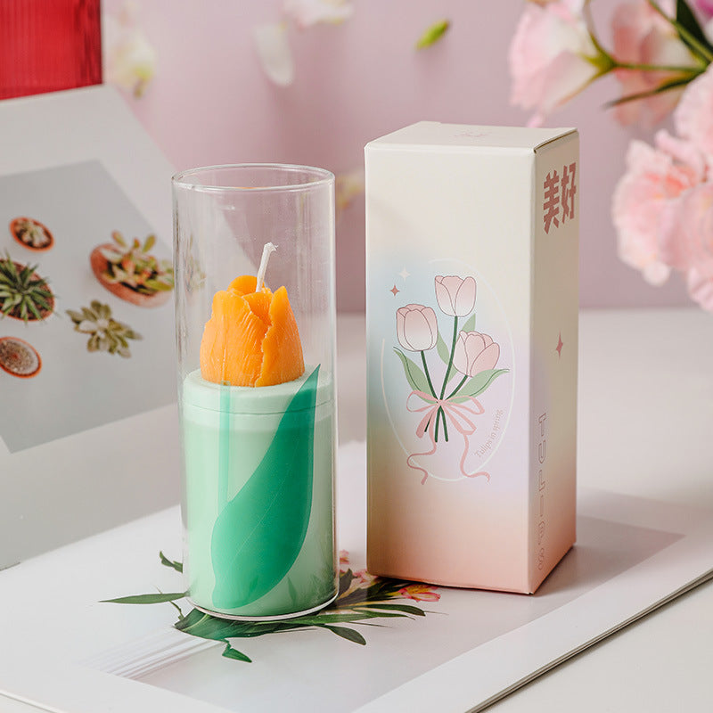 Tulip flowers Candle, Holiday Ornament– Christmas Decoration Gift