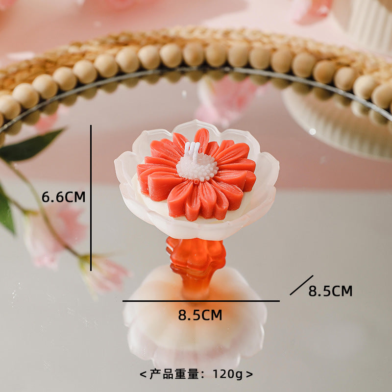 FLower shape Scented Candle, Holiday Ornament– Christmas Decoration Gift