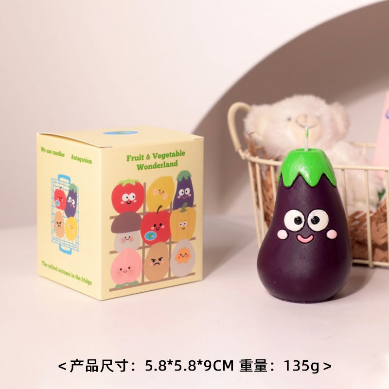 Cartoon Fruit and Vegetable Series Scented Candle, Holiday Ornament