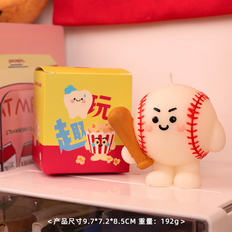 Cartoon Fruit and Vegetable Series Scented Candle, Holiday Ornament